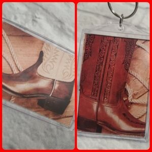 Acme Cowboy Boot Keychain handmade